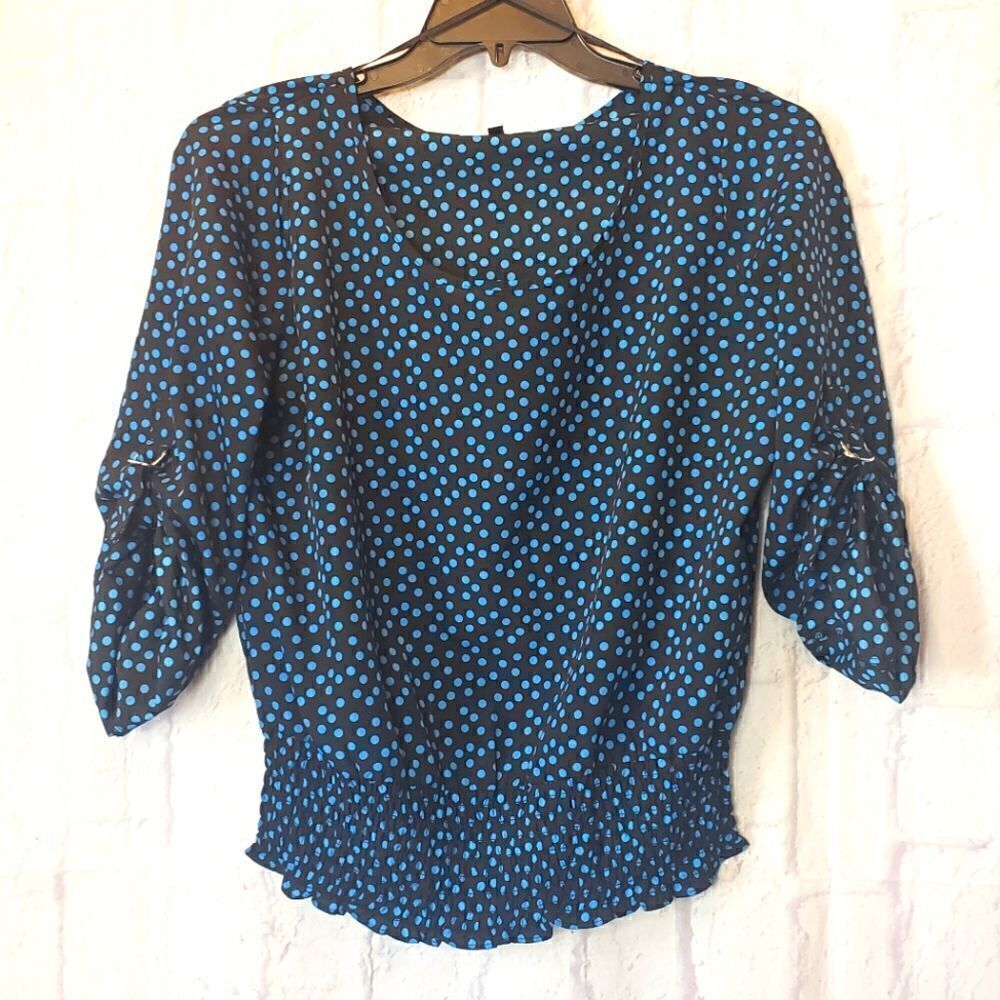 GEORGE Scoopneck Polka-dot Blouse Medium